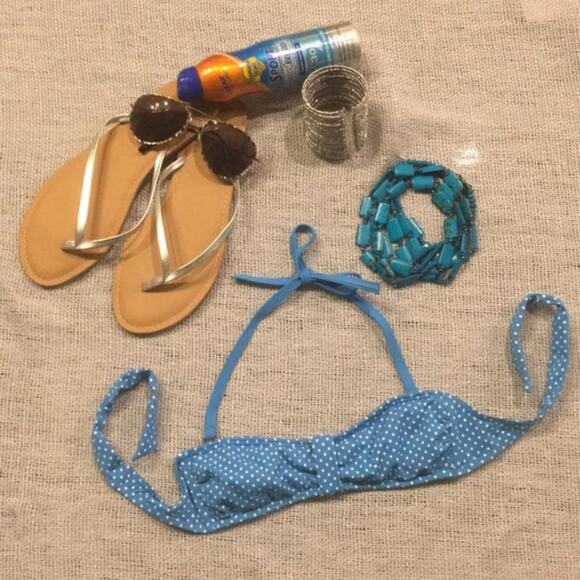Lands' End Other - Lands End size 0 Bikini TOP Blue Polka dots - SIZE 0
